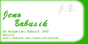 jeno babusik business card